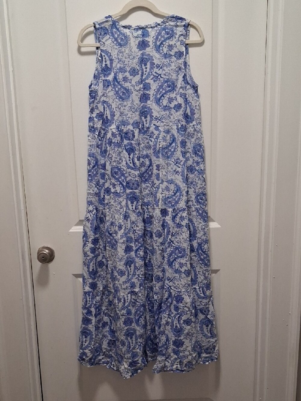 Blue Paisley Sleeveless Maxi Dress - Picture 4 of 4